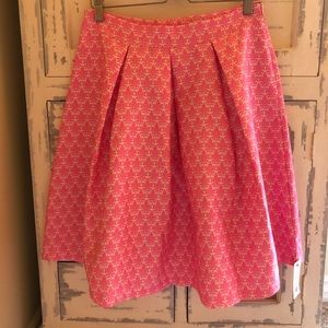 Pink pleated A line skirt